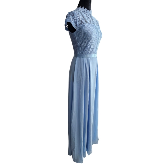 NWT Formal Chiffon & Lace Full Length Gown Bridesmaid Party Dress Small - Picture 9 of 11